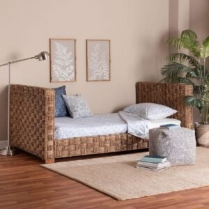 Bali & Pari Seagrass Daybed with Acacia Frame, Rustic Design