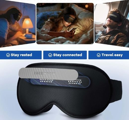FACEMOON 3D Sleep Eye Mask - Adjustable Light, Lightweight - Image 3