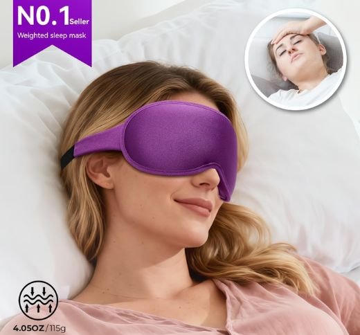 FACEMOON Weighted 3D Blackout Sleep Mask for Travel - Image 5