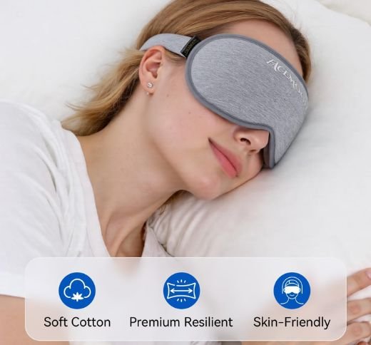 FACEMOON Weighted Blackout Eye Mask - Zero Eye Pressure - Image 3