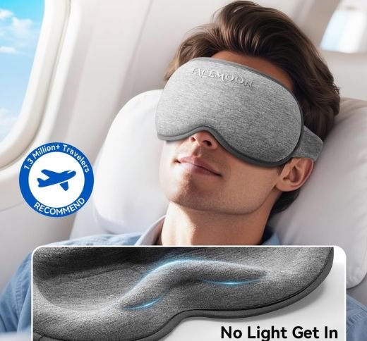 FACEMOON Weighted Blackout Eye Mask - Zero Eye Pressure - Image 4