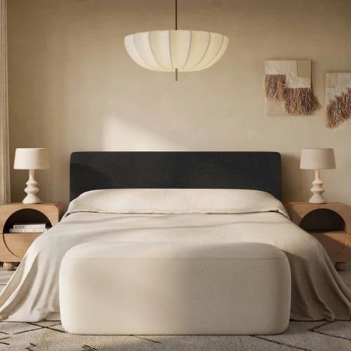 Isla Cream Jacquard Bed - Luxurious Design