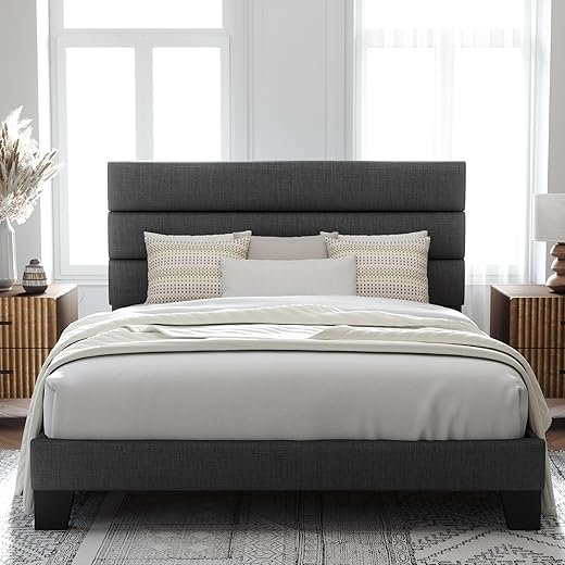Allewie Queen Size Upholstered Bed Frame