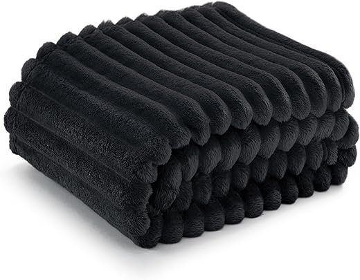 Bedsure Ultra Soft Black Fleece Throw Blanket