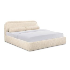 Murielle Textured Boucle Bed in Taupe