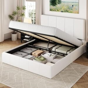 Queen Velvet Lift Storage Bed Frame