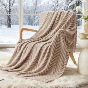 Soft Chevron Fleece Throw Blanket 50x60 Inch
