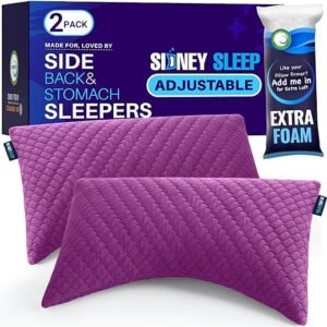 Adjustable Memory Foam Queen Pillows Set