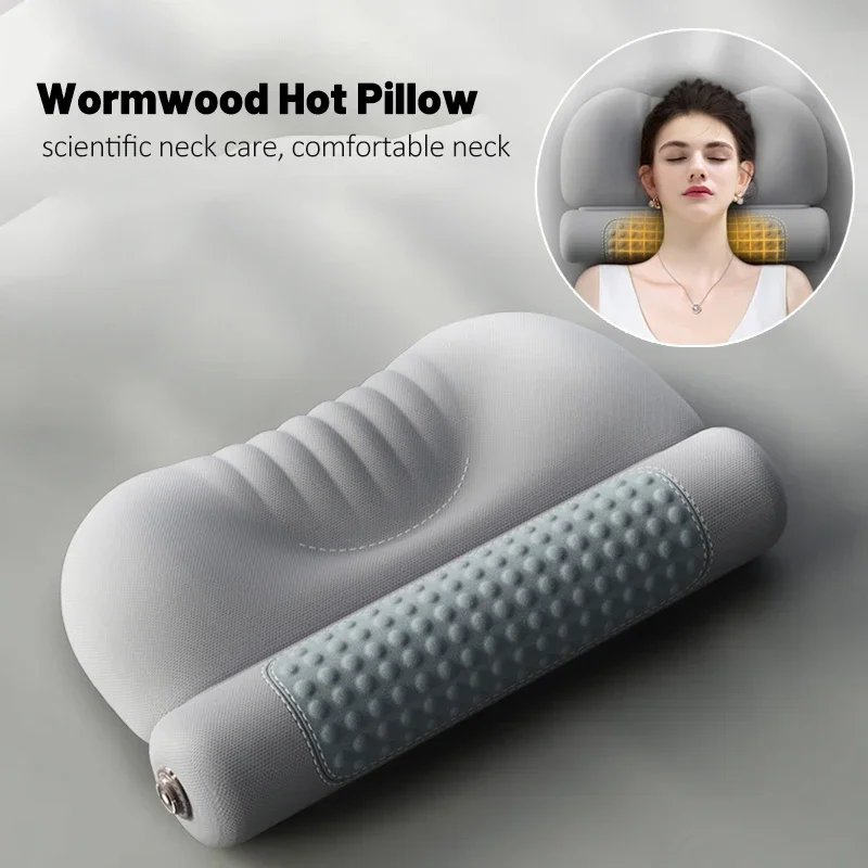 Ergonomic Neck Roll Pillow with Heating Function