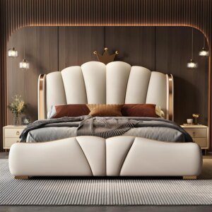 High-End Leather King Size Bed Frame