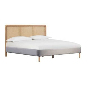 Kavali Velvet and Cane Retro Bed
