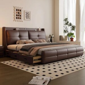 Luxury King Size Leather Bed Frame