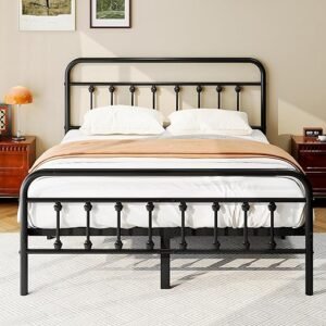 Queen Metal Platform Bed Frame with Storage