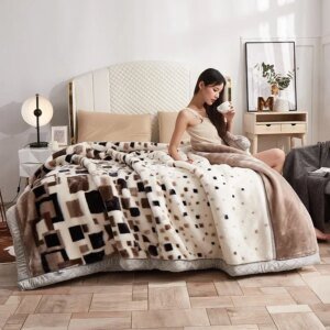 Soft Double Layer Faux Fur Mink Blanket
