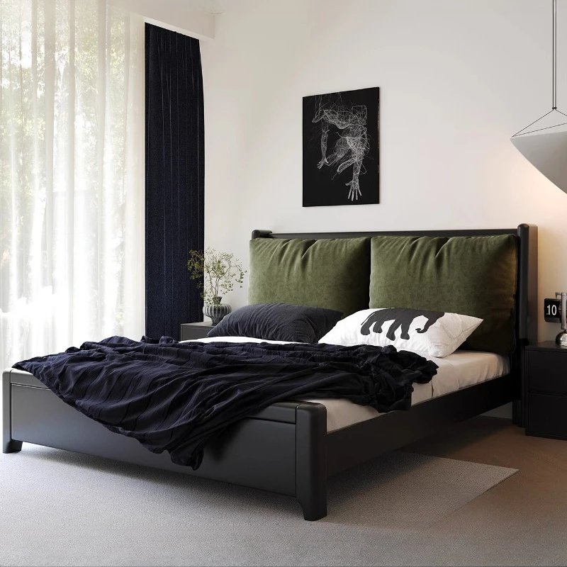 Velvet Dark Green King-Size Bed Frame