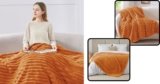BEDELITE Fall Throw Blanket Review: Soft & Warm 300GSM Fleece in Burnt Orange Stripes