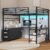 ADORNEVE Full Loft Bed with U-Desk & Storage Drawers
