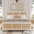 GarveeHome Boho Rattan Queen Bed Frame – No Box Spring Needed