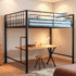 What are the key features of the DICTAC Twin Metal Loft Bed with L-Shaped Desk?