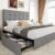 Queen Size Upholstered Platform Bed with Storage