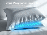 What materials are used in the Ultra Pain Relief Cooling Pillow for a cozy sleeping experience?